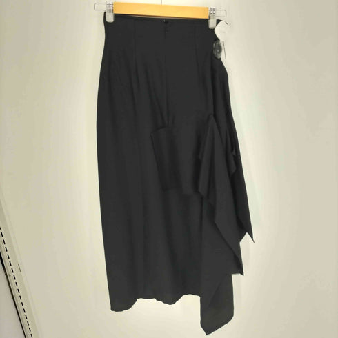 ヨウジヤマモト Yohji Yamamoto collections 25SS S/W TWILL R DRAPED HIGH WAIST SKT S/W ツイル R ドレープ ハイウエスト スカート レディース JPN:1